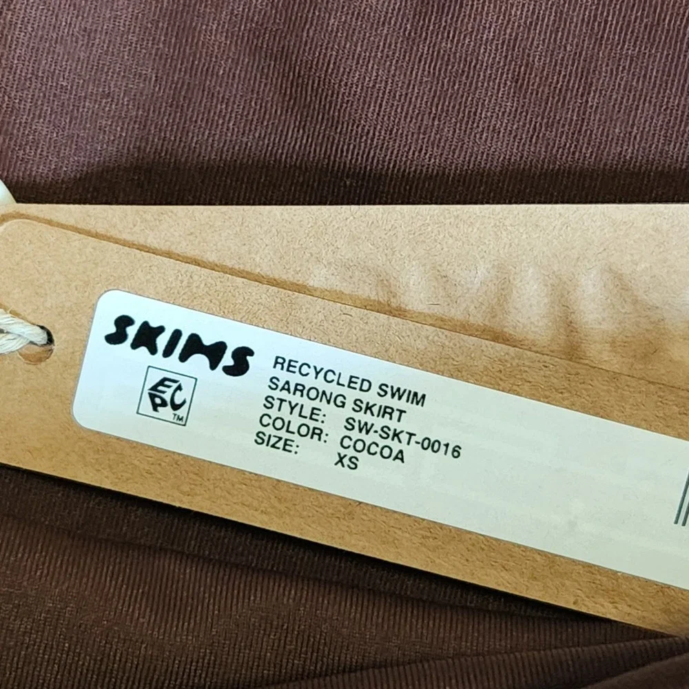 Skims Recycled Swim Sarong Skirt Cocoa Brown XS Coverup SW-SKT-0016